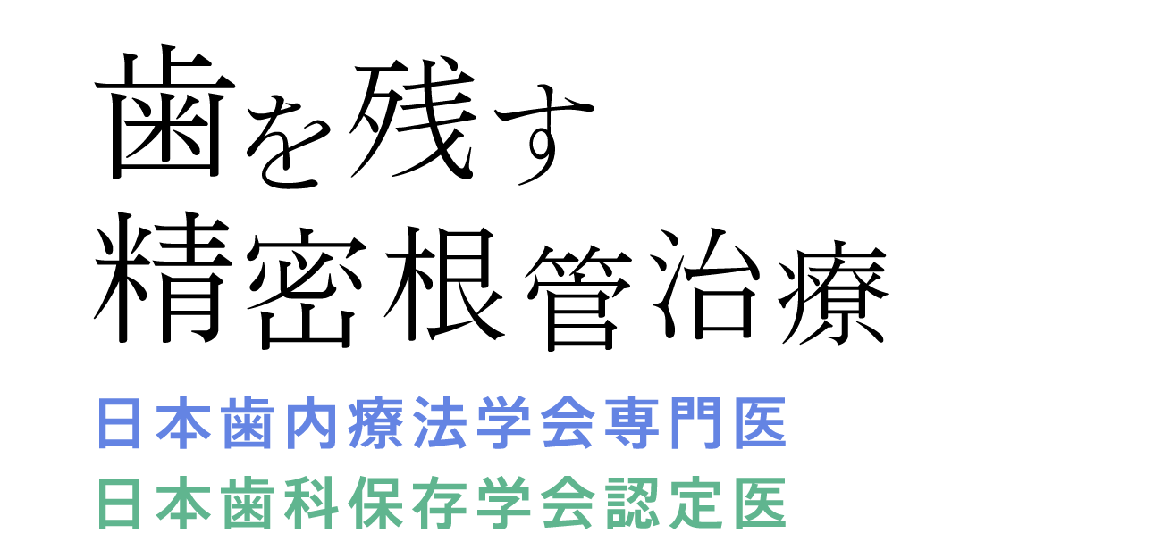 歯を残す精密根管治療「日本歯内療法学会専門医」に「日本歯科保存学会認定医」を