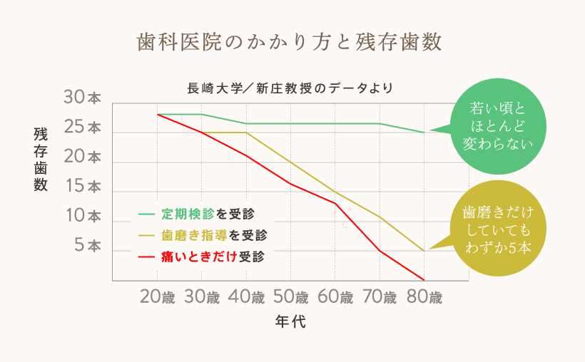 歯科医院のかかり方と残存歯数