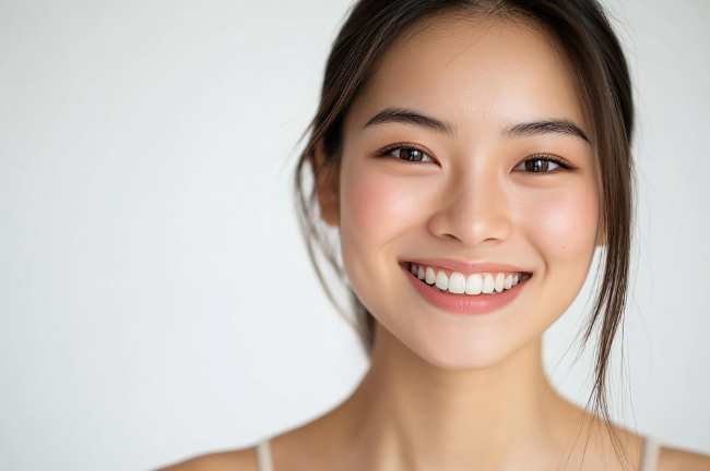 マウスピース矯正で綺麗な歯並びを手に入れた笑顔の女性