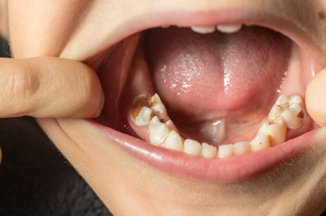 虫歯だらけの子どもの歯