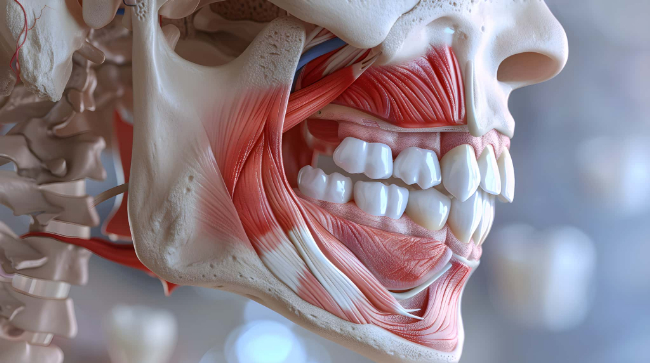 顎関節症の患部となる関節や筋肉のイメージ