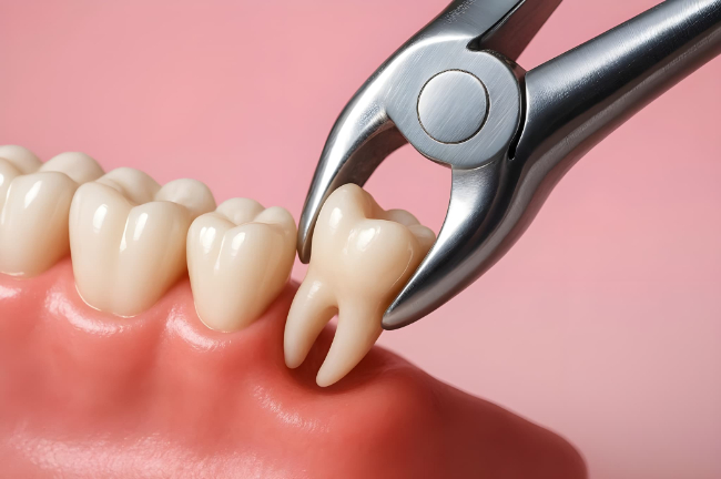 親知らずを抜いているイメージ