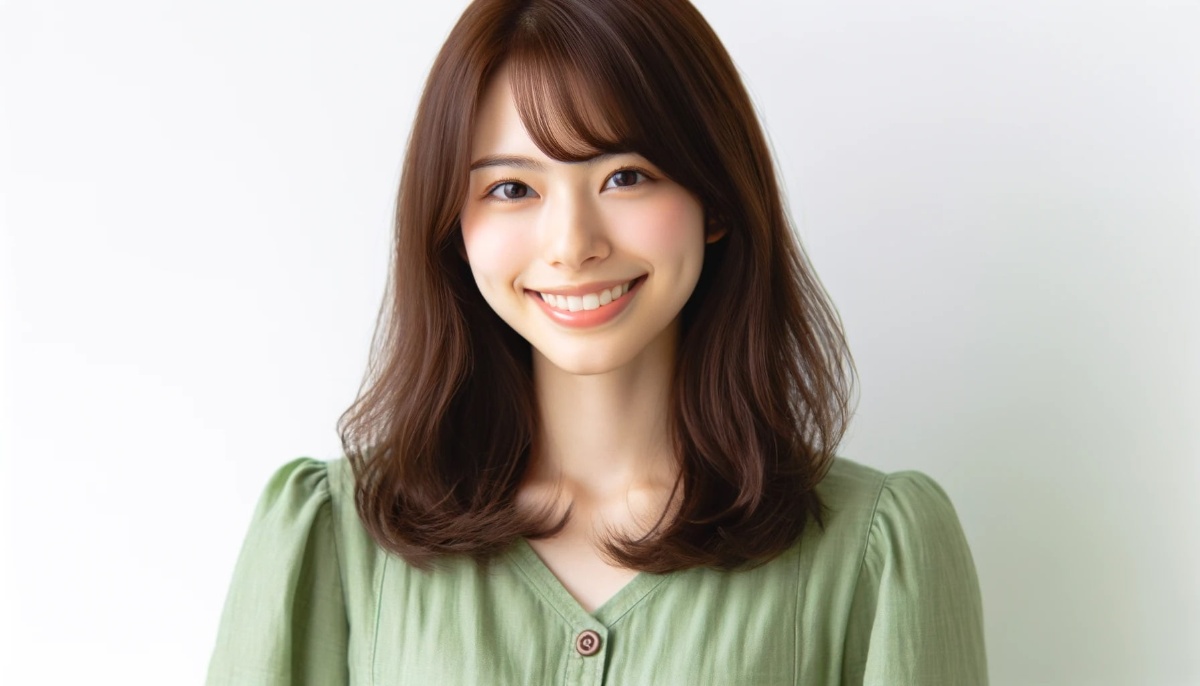 矯正治療に満足して微笑む女性